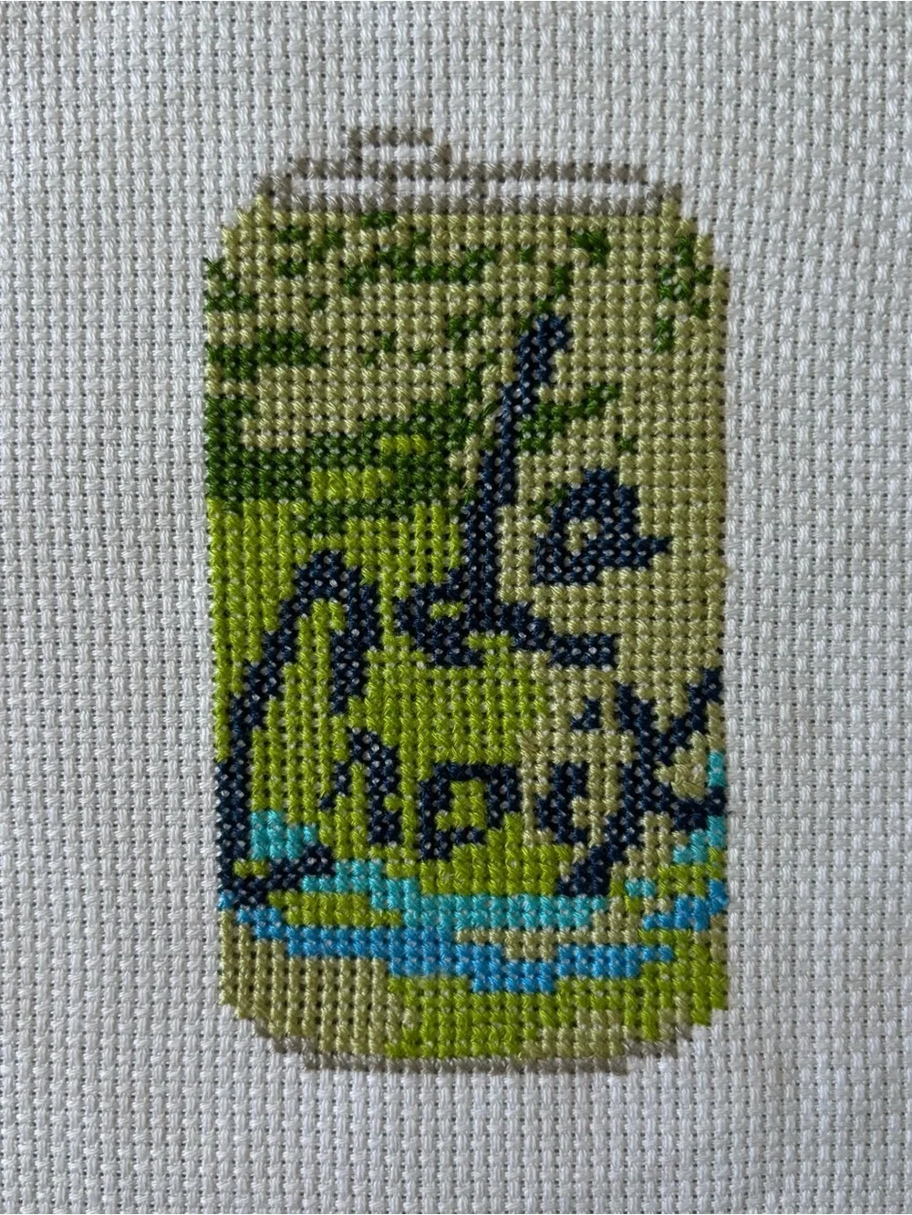 Lime La Croix Cross Stitch